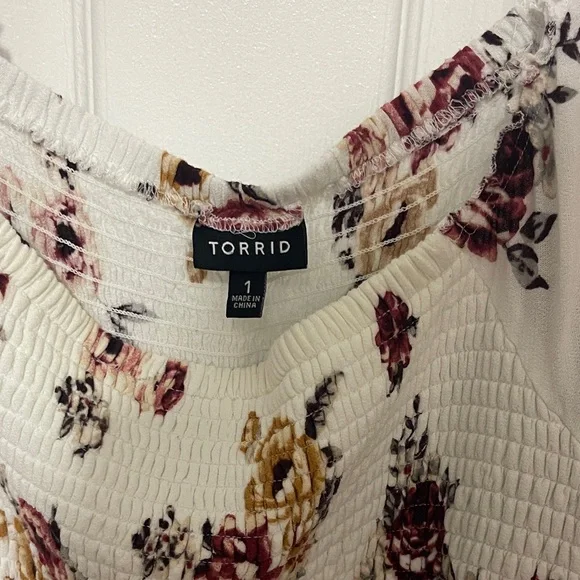 Torrid Floral White and Purple Dress - Picture 3 of 3